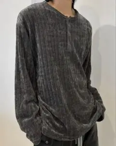 [LUV CODE] henry neck velours top