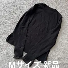 ユ*キ様 袖口シフォンフリルニットプルオーバー黒M新品