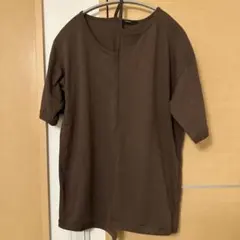 未使用　EMODA ブラウン カッティングオーバーTシャツ　F
