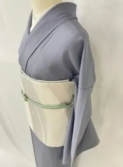 新品未使用 正絹 絽訪問着 夏着物 ススキ文様 薄藤色 身丈167 裄68 