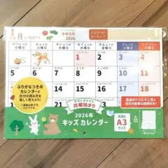 2026年 キッズカレンダー A3サイズ　一冊　セリア　キャンドゥ　ダイソー　⑪のサムネイル