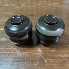 黒色陶器製蓋つき煮物椀セット黒色 蓋付き煮物椀 2個セット