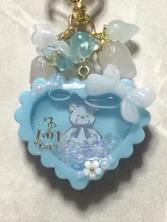 161.ブルーのハートとクマのシェイカー