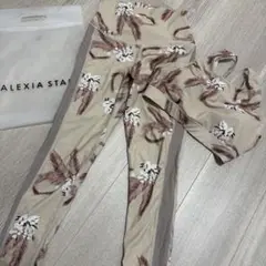 新品未開封☆ALEXIA STAM フラワー柄リネンパンツ ブラウン S - メルカリ