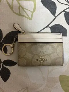 COACH ゴールド レザー キーケース