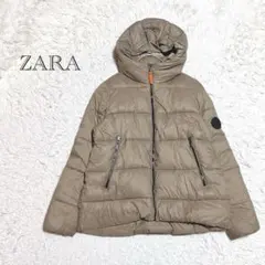 ザラ　中綿ダウンジャケット　フード付　撥水加工　EUR S ボリュームアウター