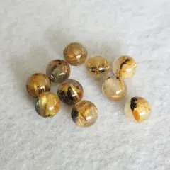 母岩入り タイチン ルチル クォーツ 10粒セット 約8mm