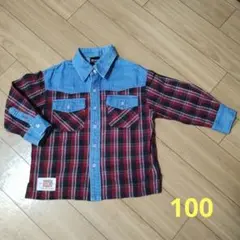 Hanes 長袖シャツ 100 チェック柄