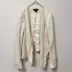 H&M エイチアンドエム ノーカラー ドレープ長袖　S〜M 白 レーヨンのサムネイル