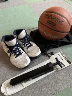 ASICS キッズシューズ23.5cm 、バスケットボール、空気入れセット