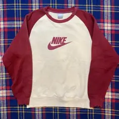 NIKE ラグラン スウェット クルーネック バーガンディ Lのサムネイル