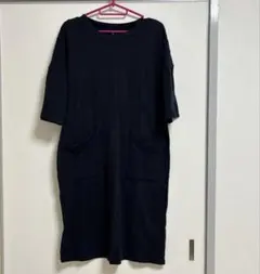 授乳服　五部袖　春　M ネイビー　マタニティ　妊婦