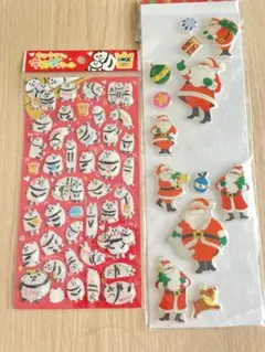 ぷくぷくキラキラ　パンダとサンタさんのシール【入手困難】平成レトロ