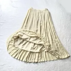 UNIQLO ユニクロ　シフォン　プリーツスカート　シアー　M レモンイエロー