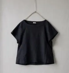DRESSTERIORドレステリア　リネン混　半袖ワイドトップス　ネイビーのサムネイル