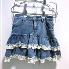 SHEIN デニムフリルミニスカート S