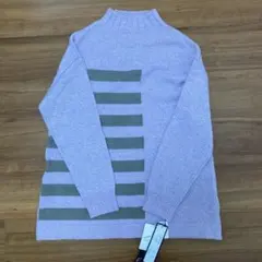 ハイネック ニット 長袖 パープル