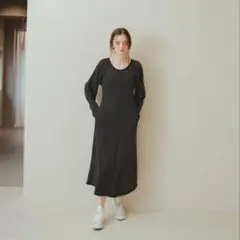 PINUE ボーダーサーマルワンピース（BLACK）pinue