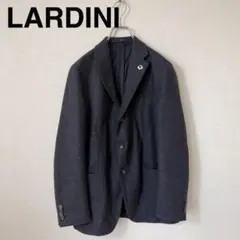 LARDINI ミラノリブ ニットジャケット L ブラック コットン イタリア製