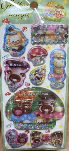 水入りシャカシャカシール　動物&きのこ柄