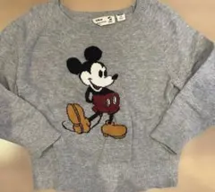 【Disney】ミッキーマウス ニットセーター グレー 100cm キッズ
