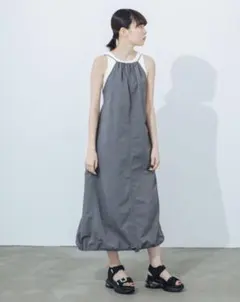 ZARA ナイロンワンピース　ストッパー　カーボングレー