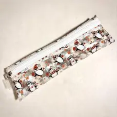 ハンドメイド クリアポーチ ペンケース ペンギン 雪 肉球 透明 マルチケース