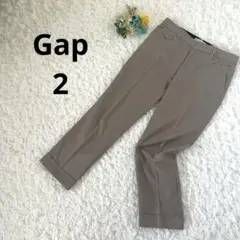 ギャップ　シガレットクロップド　テーパードパンツ　ストレッチ　モカベージュ　2