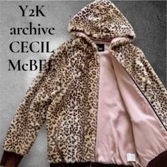Y2K archive 豹柄ブルゾン　フーディ　ボア　平成ギャル　レオパード