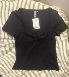 黒 半袖 Vネック Tシャツ S サイズ