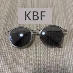 【KBF】クリアフレームラウンドサングラスカラーレンズグレーケース付