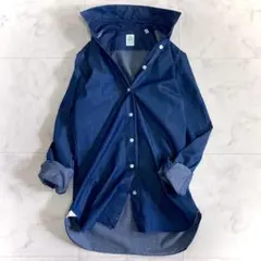 美品 フィナモレ シャンブレーシャツ デニム インディゴ 38 長袖