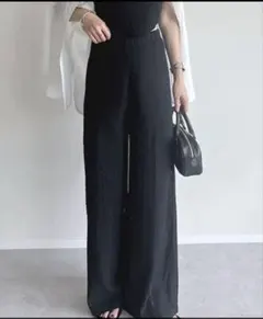 Re:EDIT カットレースドロストパンツ　ブラック　M