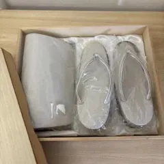 和装用 草履 バッグ セット シルバー系 木箱入り D