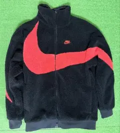 NIKE ナイキ ビッグ スウォッシュ リバーシブル ボア ジャケット!赤黒!