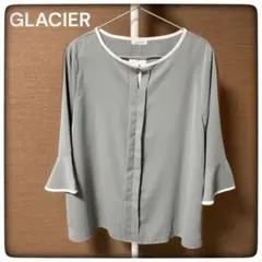 新品 Honeys GLACIER 7分袖 配色 ブラウス ミント LL