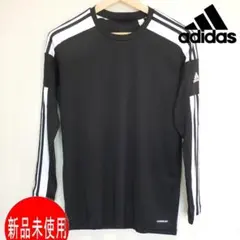 新品(メンズM)アディダス 黒 長袖Tシャツ ロンT 丈夫なポリエステル製