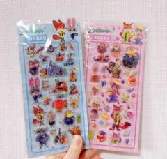 セール　ズートピア　ディズニー ドロップシール　2枚セット　ぷっくりシール