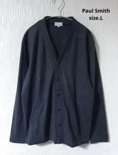 【美品】Paul Smith ウール100% ニット カーディガン　ダークグレー