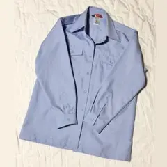 ライトブルー Mサイズ ワークシャツ 長袖シャツ