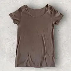 レディースTシャツ 薄手 クルーネックTシャツ 半袖 (M) ベージュ系