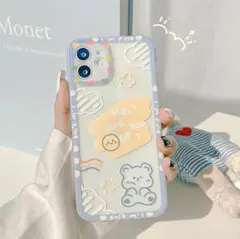 ☆新作☆iPhone14ProMaxケース　熊くま　かわいい　クリア