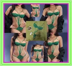 ★超素敵★アンダーワイヤー★テディ★レース★グリーン★Tバック★可愛い★DD76