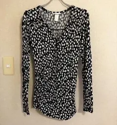 H&M MAN ドット柄　長袖Tシャツ S