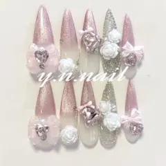 ネイル　韓国 量産型 フレンチガーリー スナ系 地雷系 ワンホン マグネット