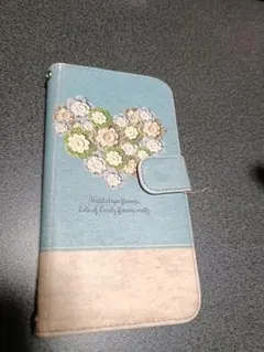 ハート型花柄手帳型スマホケースAndroidone対応