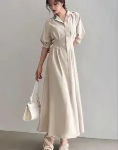 バルーンスリーブ ロングワンピース