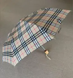 チェック柄 折りたたみ雨傘　男女兼用