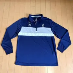 BHPC ジップアップ長袖シャツ ネイビー/グレー　M