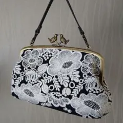 【last one】小鳥の口金親子がま口長財布☆ミナペルホネン ハンドメイド
